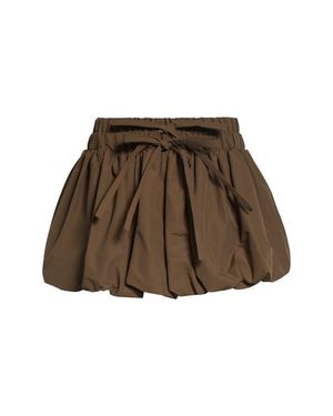 Monse Fold-Up Ruched Bubble Miniskirt - Brown