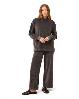 Pact Organic Cotton Pure Velour Wide Leg Pant - Brown