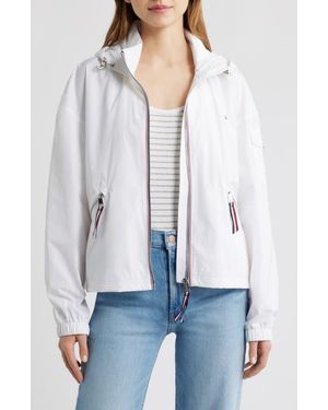 Tommy Hilfiger Hooded Windbreaker Jacket - White
