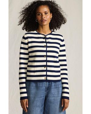 Lands' End Fine Gauge Cotton Milano Blazer Sweater - Blue