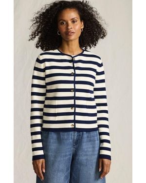 Lands' End Fine Gauge Cotton Milano Blazer Sweater - Blue