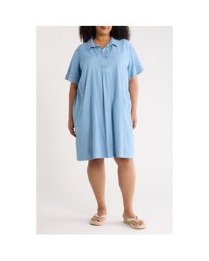 Eileen Fisher Classic Chambray Shift Dress - Blue