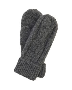 Barbour Elsdon Cable Knit Mittens - Gray