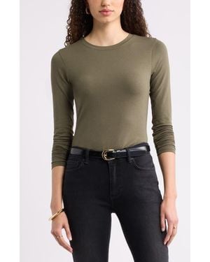 Nordstrom Pima Cotton & Tencel Modal Long Sleeve T-Shirt - Black