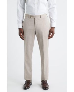 Jack Victor Piero Flat Front Stretch Cotton & Wool Pants - White