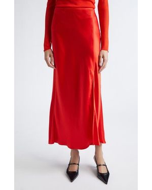 Jason Wu Bias Cut Washed Twill Slip Skirt - Red