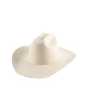 Gigi Pip Stylish Teddy Cattleman Hat - White