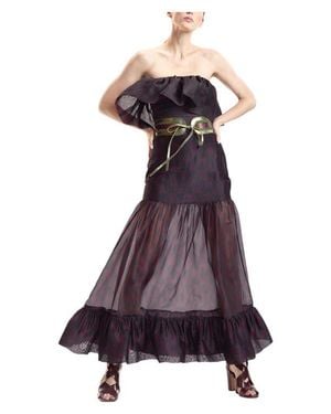 Cynthia Rowley Organza Midi Skirt - Black