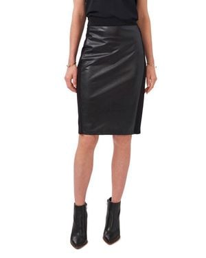 1.STATE Pieced Faux Leather & Knit Skirt - Black