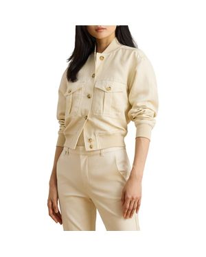 Ralph Lauren Linen Blend Bomber Jacket - Natural