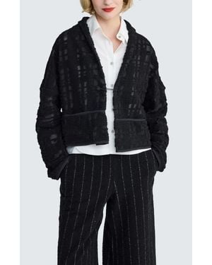 Luukaa Xenia Structured Mesh Short Jacket - Black