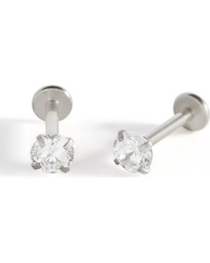 Mint & Lily Crystal Sleeper Flatback Studs - Metallic