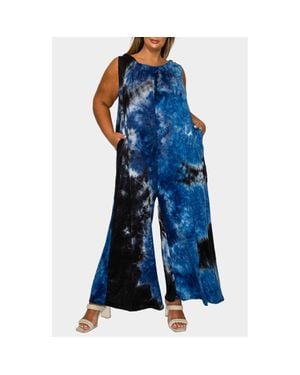 L I V D Pax Tie Dye Pocket Jumpsuit - Blue