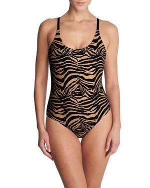 Natori Riviera Reversible One-Piece Swimsuit - Black