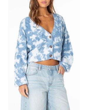 Roxy Sundaze Tie Dye V-Neck Cardigan - Blue