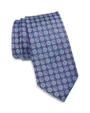 Nordstrom Glover Medallion Silk Tie - Blue