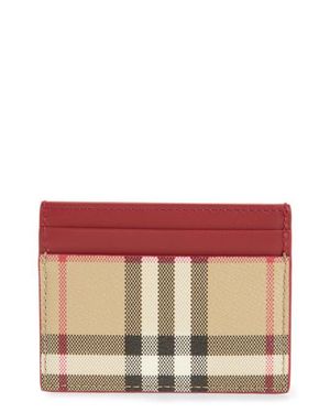 Burberry Sandon Check Card Case - Red