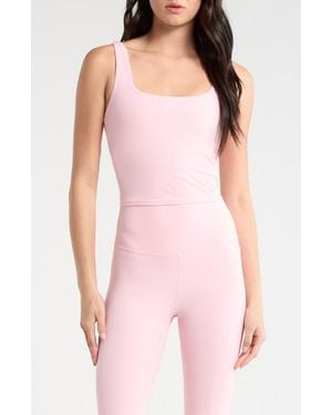 Mpg Crop Rib Tank Top - Pink