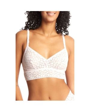 Hanky Panky Cross Dye Retro Lace Triangle Bralette - White