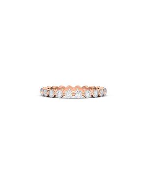 HauteCarat Lab Grown Diamond Single Prong Eternity Band Ring - Metallic