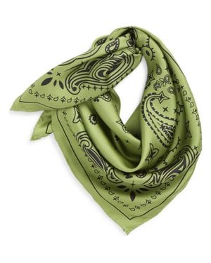 Lost Pattern Paisley Silk Bandana - Green