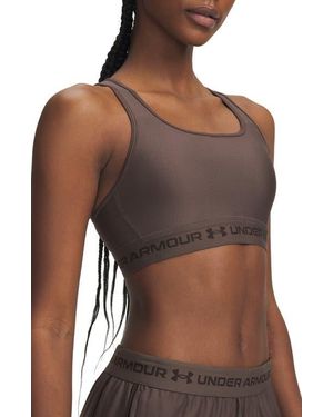 Under Armour Heatgear Mid Cross Back Sports Bra - Brown