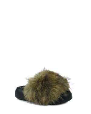 Zigi Fabbi Faux Fur Platform Sandal - Green