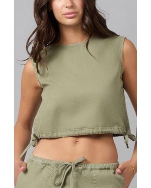Lola Denim Liel Cotton Twill Top - Green