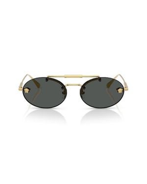 Versace 56Mm Oval Sunglasses - Black
