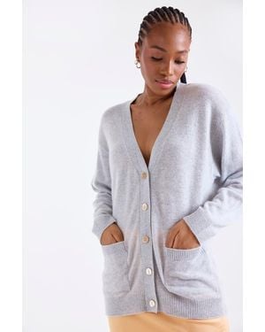 1982 Oceane Oversize 100% Cashmere Cardigan - White