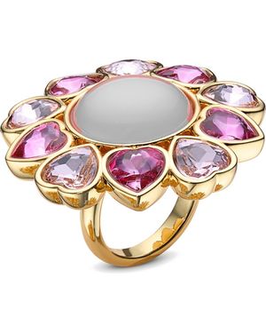 Kurt Geiger Heart Crystal Cocktail Ring - Pink