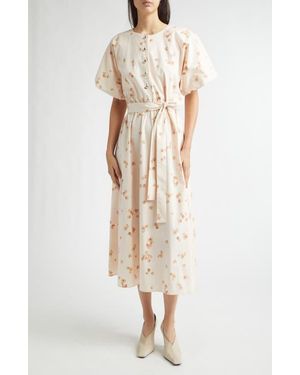 Altuzarra Paulina Petal Print Shirtdress - Natural
