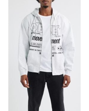 Obey Persistent Movement Graphic Zip Hoodie - White