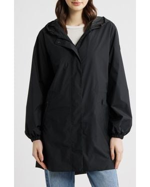 Save The Duck Fleur Water Resistant Hooded Raincoat - Black
