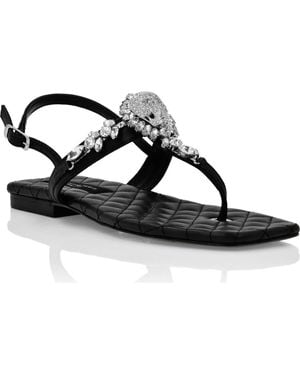 Philipp Plein Flat Sandals - Black