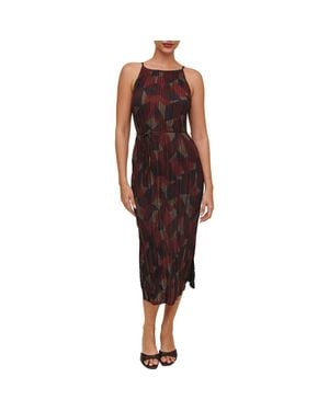 Bella Dahl Pleated Halter Midi Dress - Red