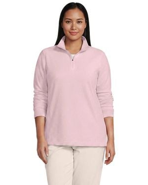 Lands' End Anyweather Fleece Quarter Zip Pullover - Pink