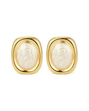 D.Louise Bold Oval Statement Stud Earrings - Metallic