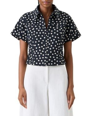Akris Punto Polka Dot Jacquard Fitted Jacket - Black