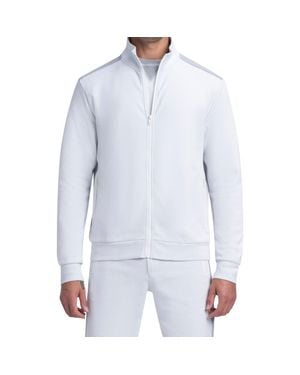 Bugatchi Comfort Cotton Blend Full Zip Sweatshirt - White