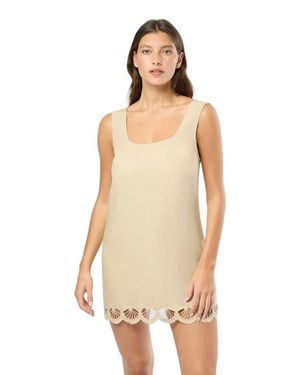 Onia Air Linen Scallop Mini Dress - Natural