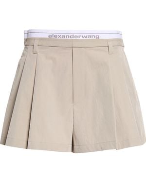 Alexander Wang Pleated High Waist Shorts - Natural
