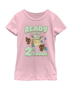 Star Wars: The Mandalorian Girl's Star Wars The Mandalorian Ready For 2Nd Grade Graphic T-Shirt - Pink