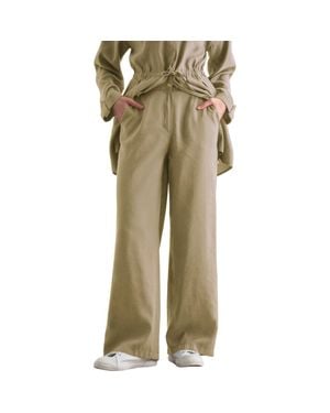 Mizalle Light Weight Elastic Pants - Natural