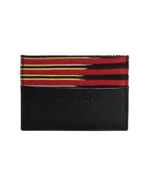 Kai & Vrosi Leather Canvas Cardholder - Red