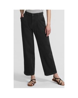 Lands' End High Rise Soft Denim Pleated Wide Leg Pants - Black