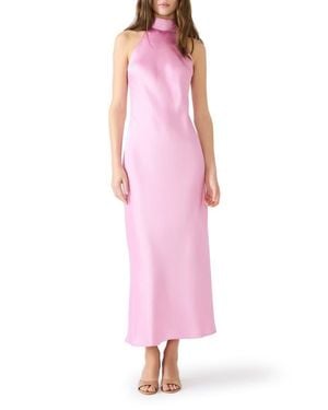 Steve Madden Lara Satin Bias Cut Maxi Dress - Pink