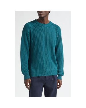 Noah Shaker Stitch Sweater - Blue