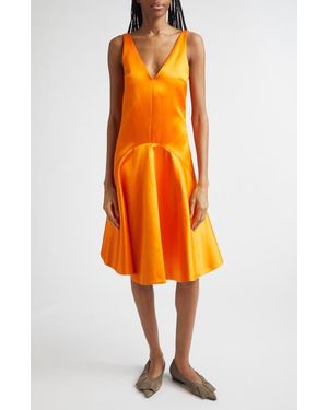 JW Anderson Draped Double Face Satin Dress - Orange