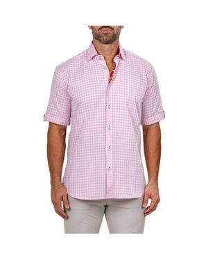 Maceoo Galileo Marthy Short Sleeve Button-Up Shirt - Purple